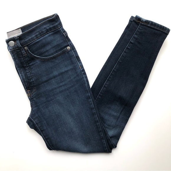 Everlane High Rise Skinny Jeans Dark Wash Ankle - Picture 1 of 9